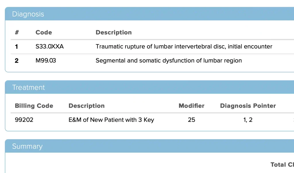 A part of a Superbill, used to help justify the costs used with a health savings account.