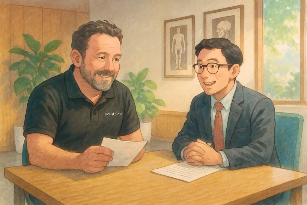 Dr. Lloyd collaborating with an attorney on case documentation