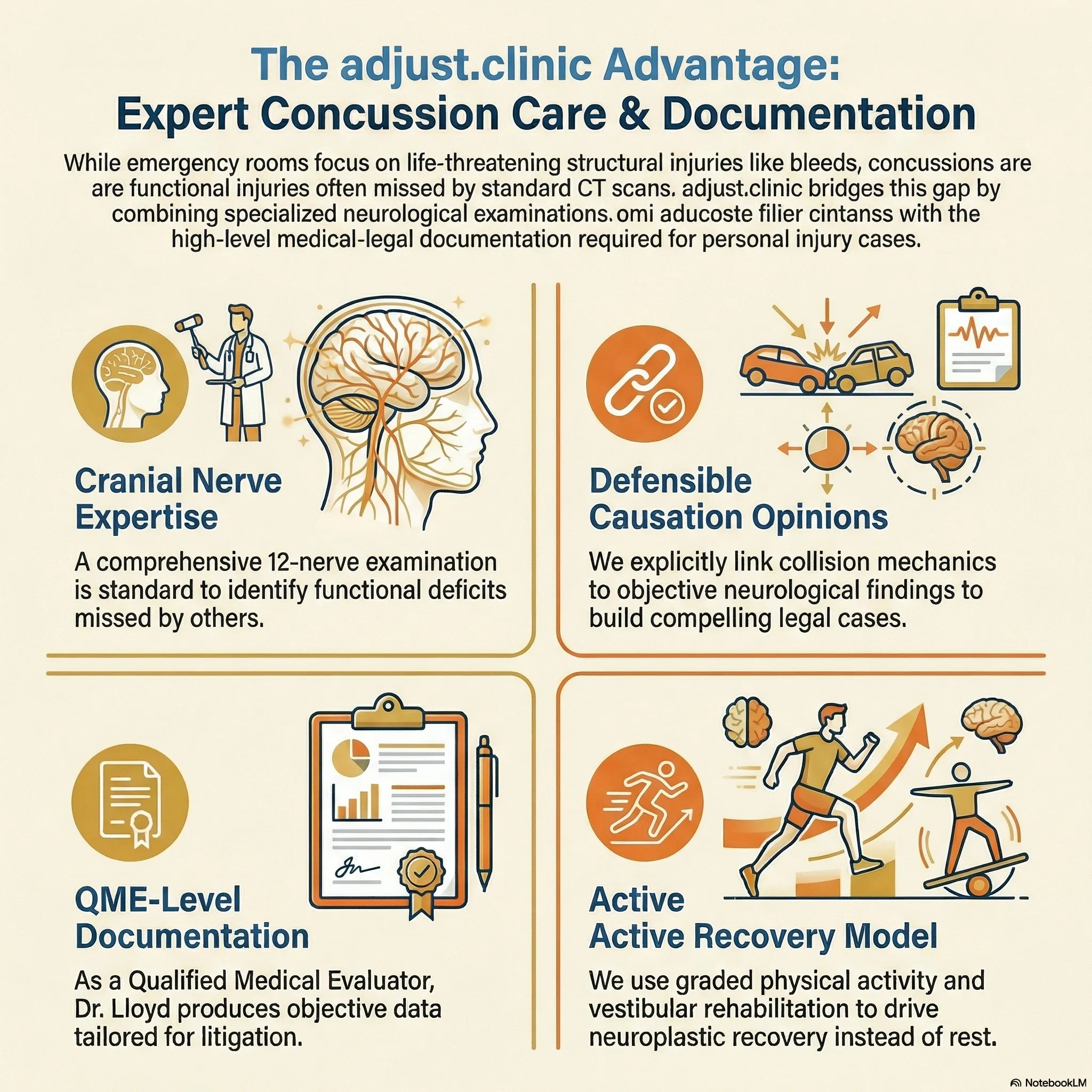 Concussion care and cranial nerve examination at adjust.clinic