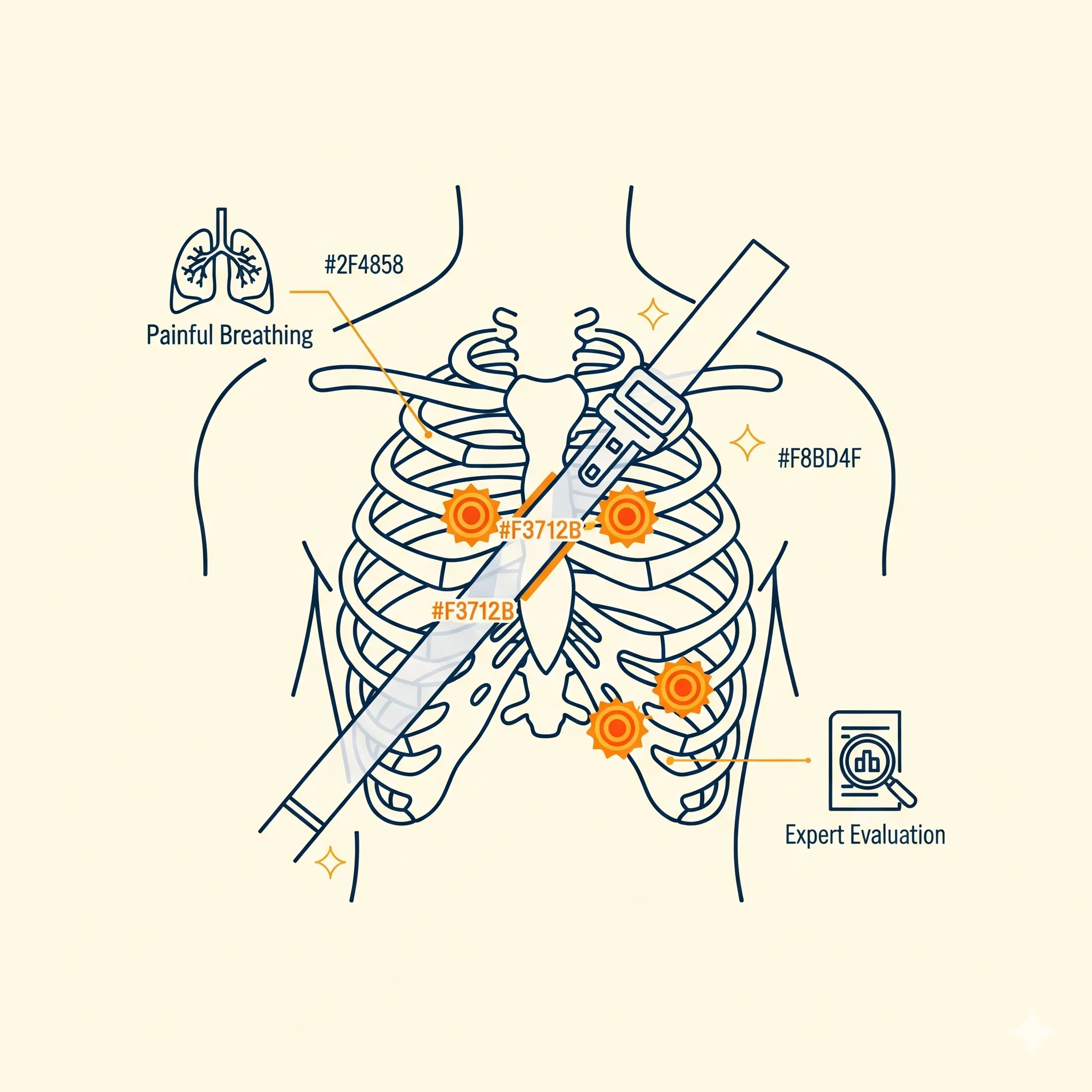Chest and rib pain after a car accident