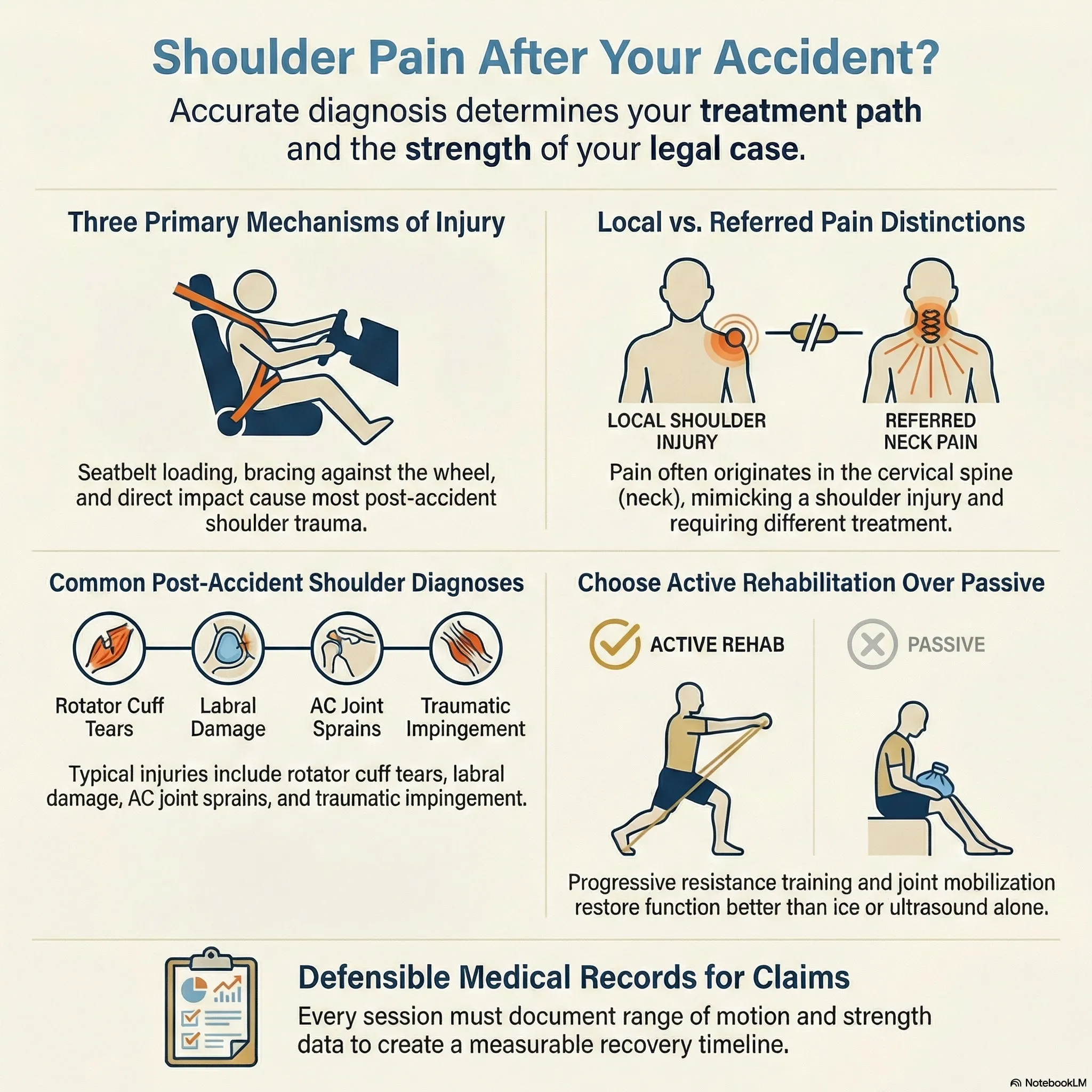 Shoulder pain after a car accident — diagnosis and treatment