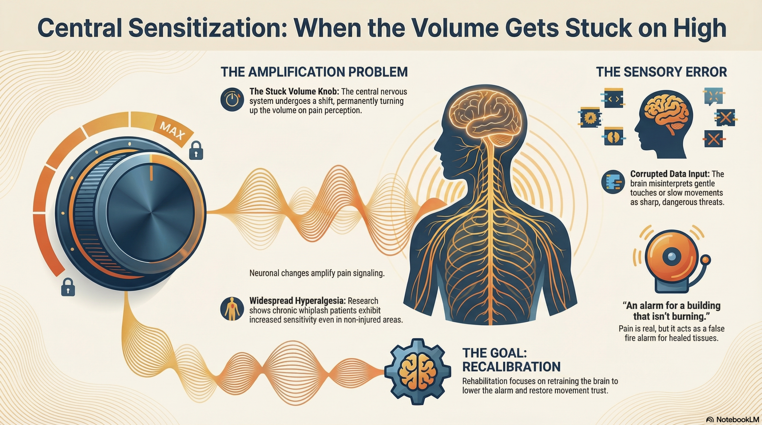 Trust Between Brain and Body: Why Rehabilitation After Whiplash Is Really About Restoring a Conversation 6 Central Sensitization illustration