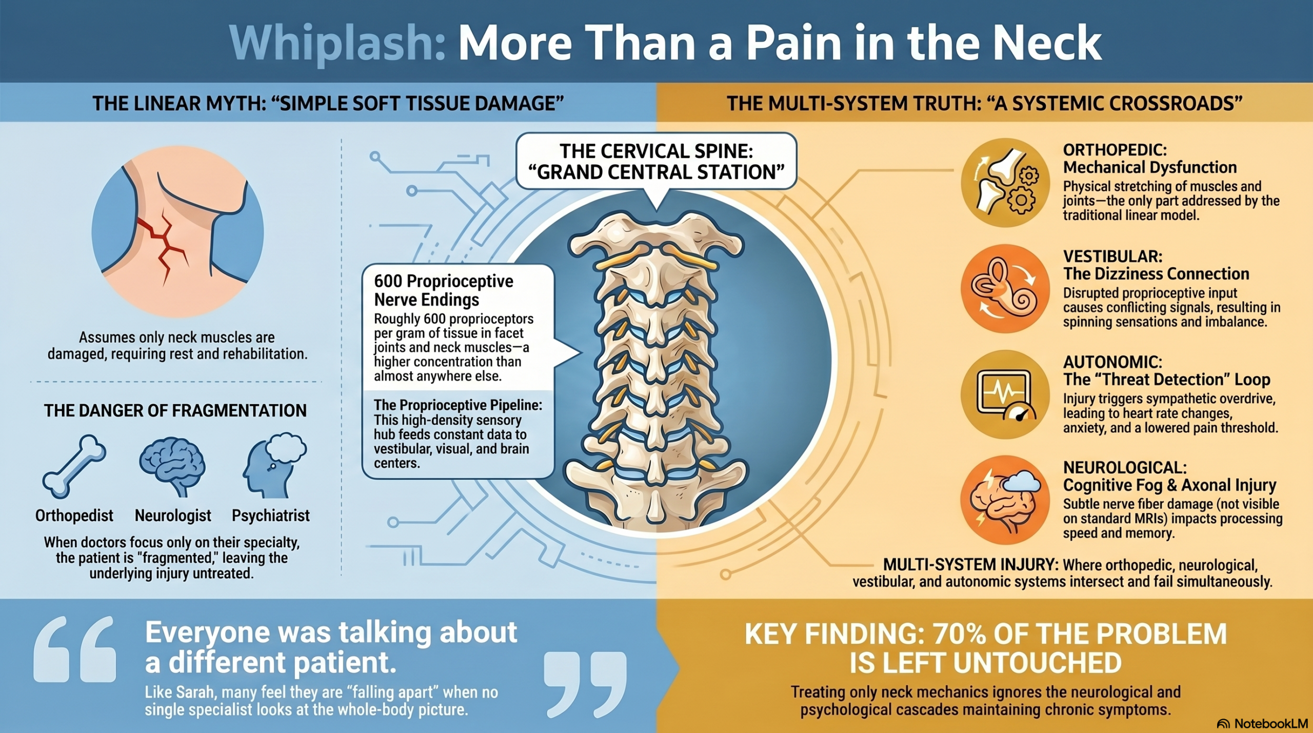 Blurring Specialties — Why Whiplash Demands More Than One Kind of Doctor 1 The Anatomy of a Misunderstanding infographic