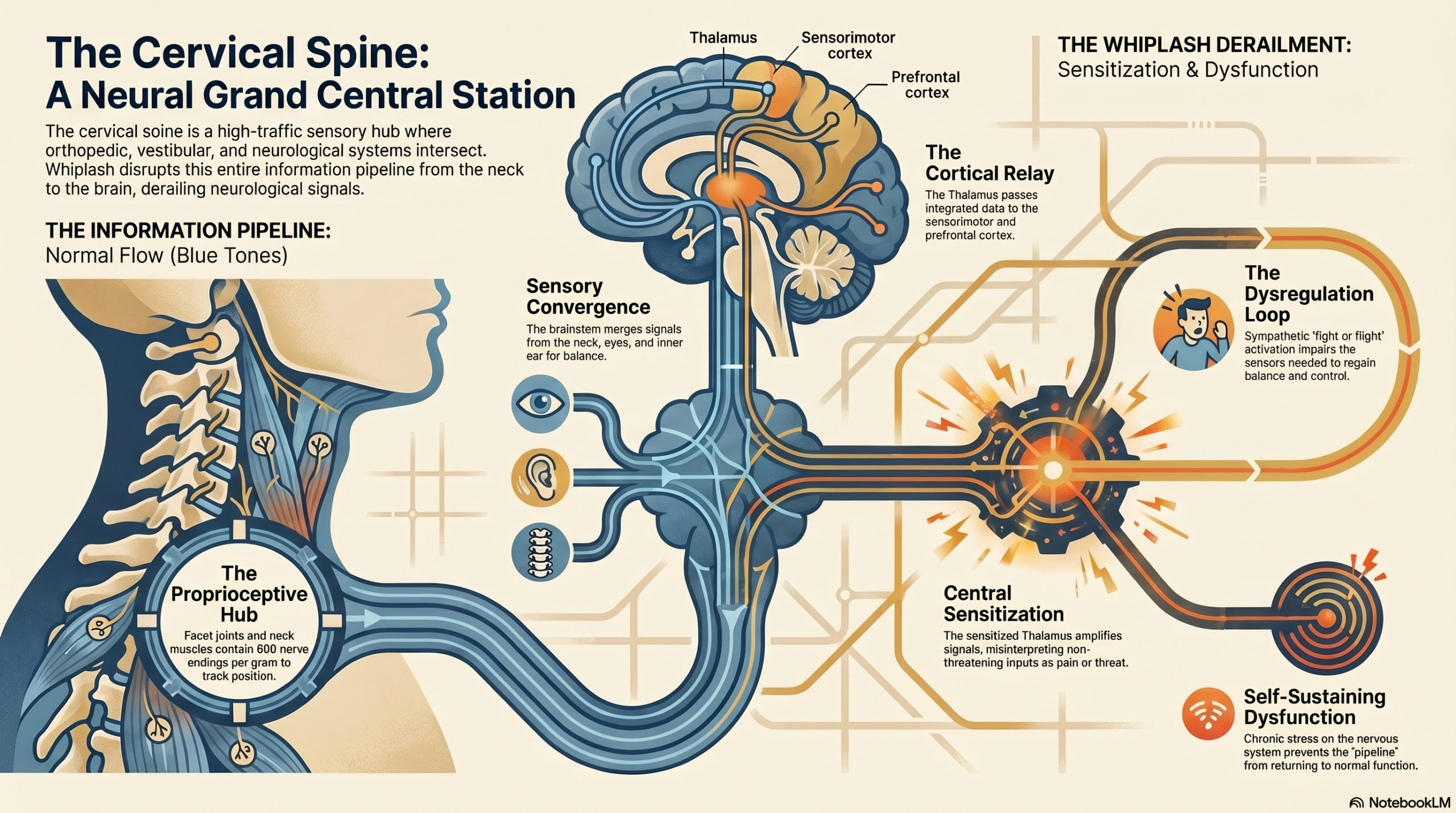 Blurring Specialties — Why Whiplash Demands More Than One Kind of Doctor 2 The Neuroscience of a Grand Central Station infographic