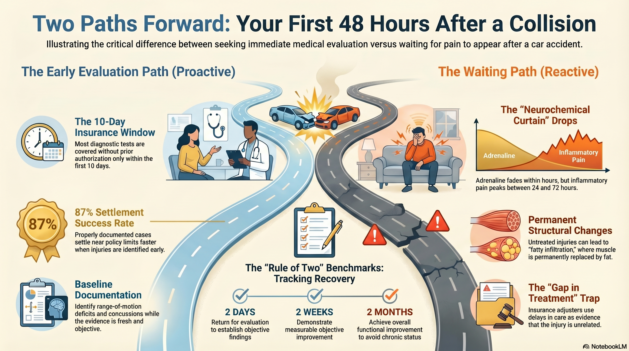 The Illusion of Immediate Safety 8 The first 48 hours after an impact — why early evaluation matters for injury recovery and documentation