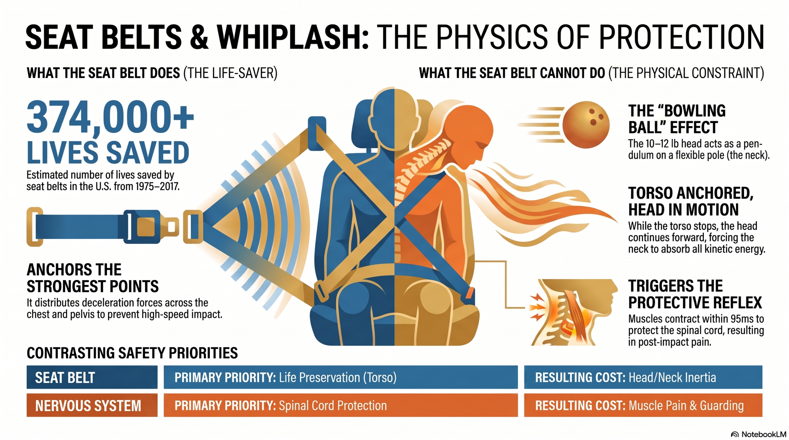 Protection At A Cost 3 Seat belts and whiplash physics diagram