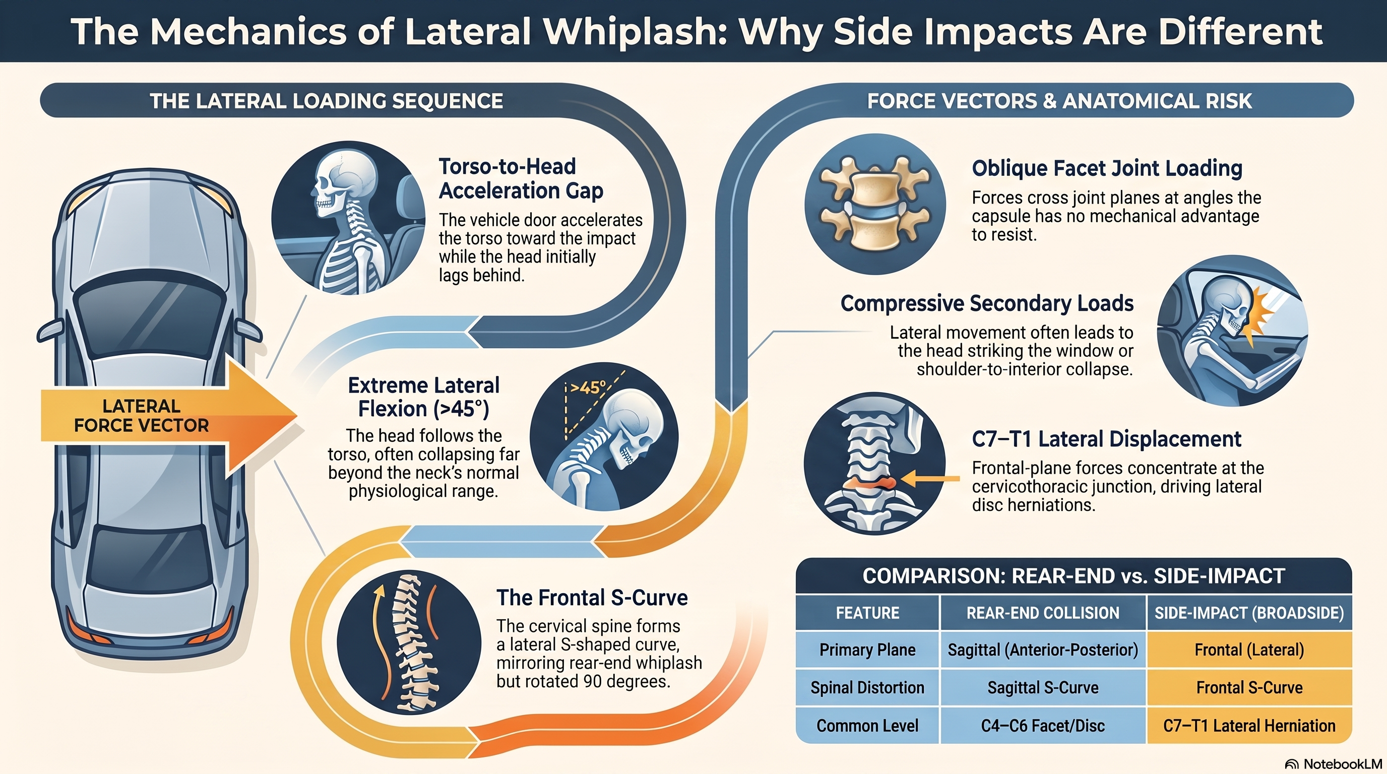 Broadside Collisions: The Overlooked Injury Pattern 3 The Mechanics of Lateral Whiplash: Why Side Impacts Are Different