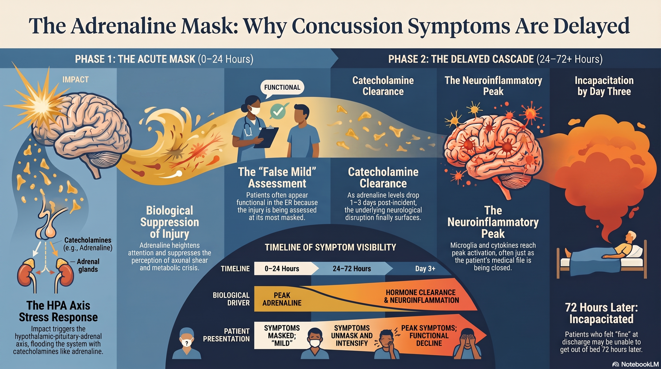 The Adrenaline Mask: Why Concussion Symptoms Are Delayed