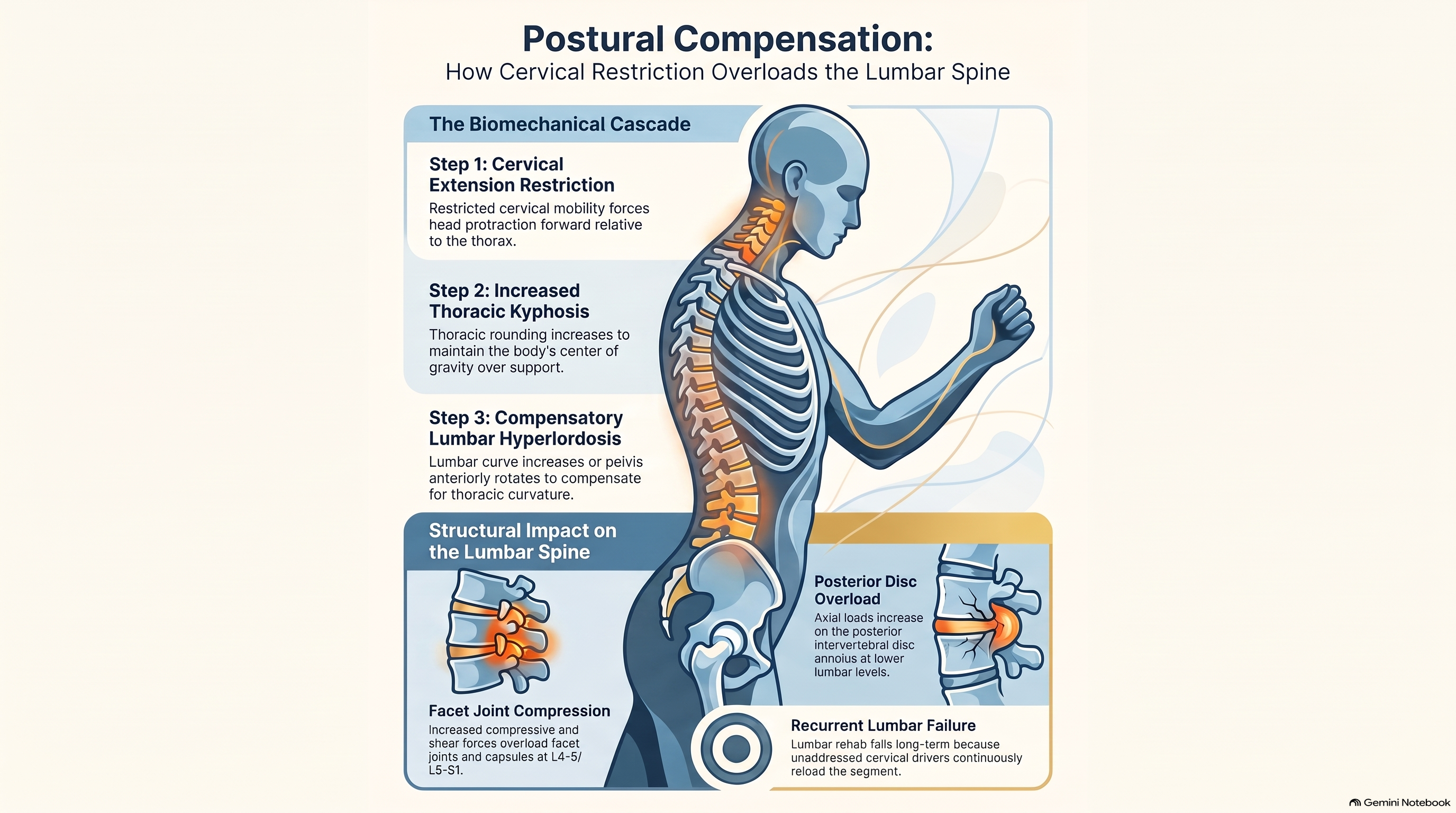 Postural Compensation: How Cervical Restriction Overloads the Lumbar Spine