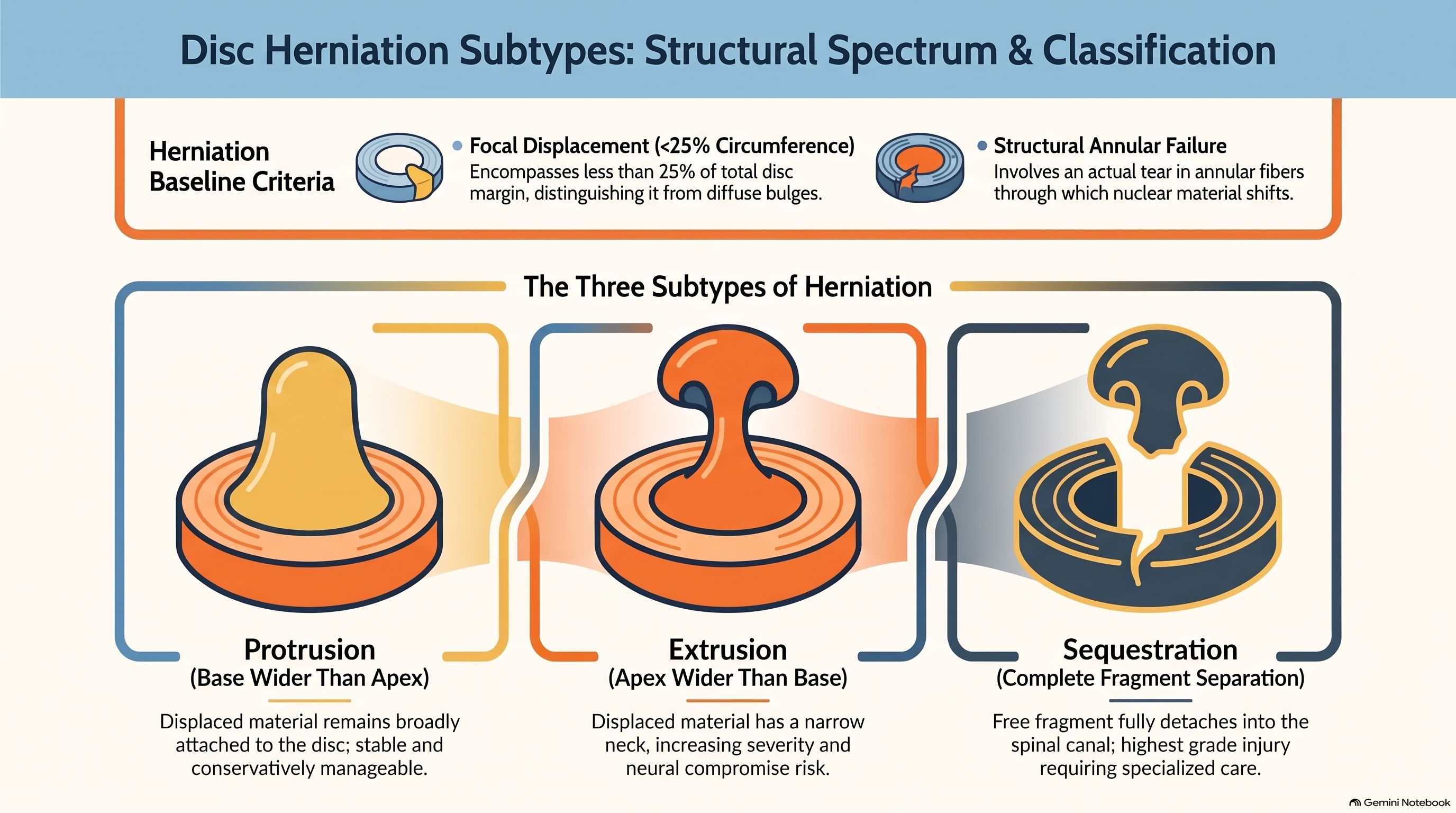 Herniation Subtypes: Protrusion, Extrusion, and Sequestration