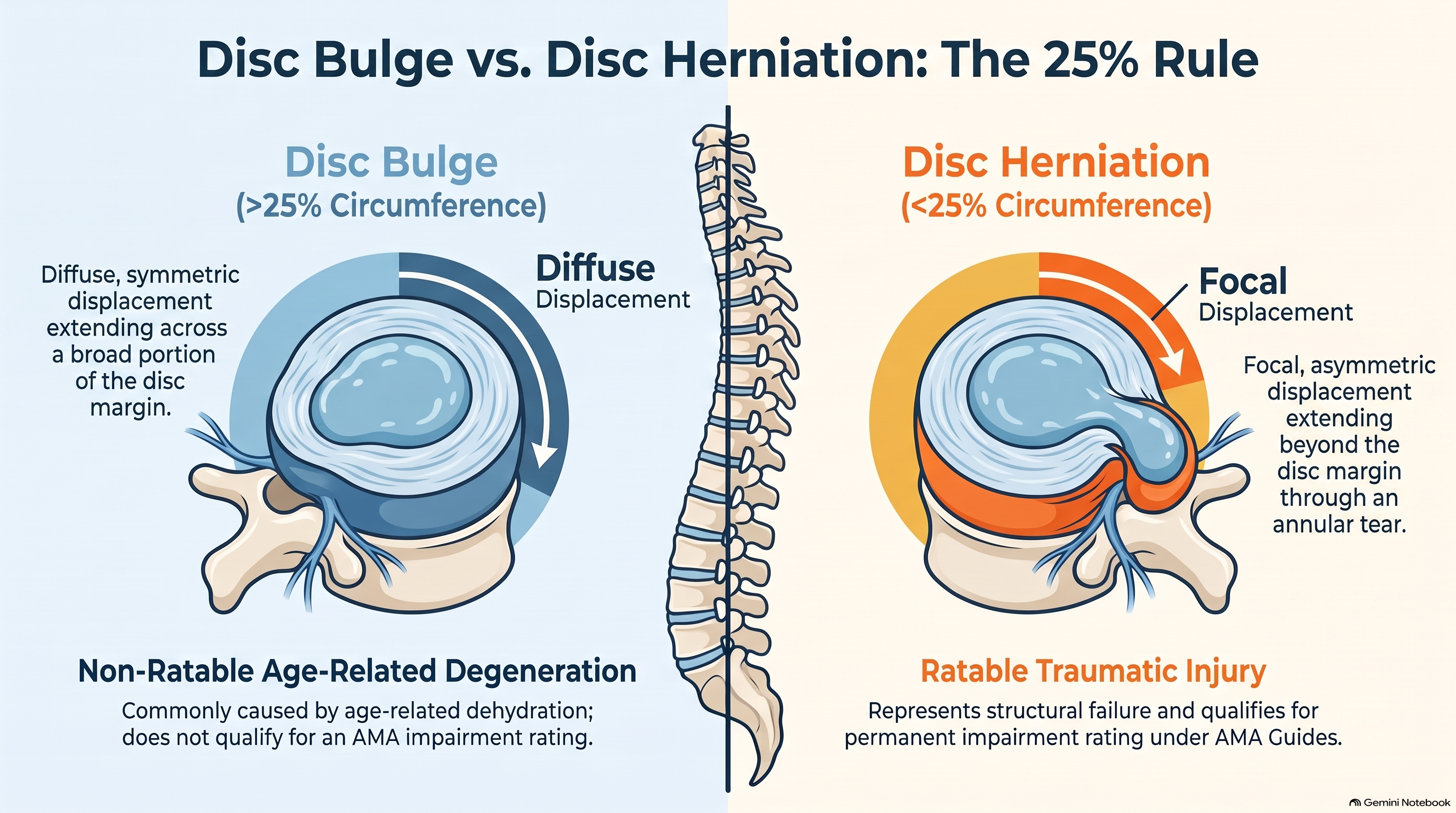 The Gold Standard: Bulge vs. Herniation - The 25% Circumference Rule